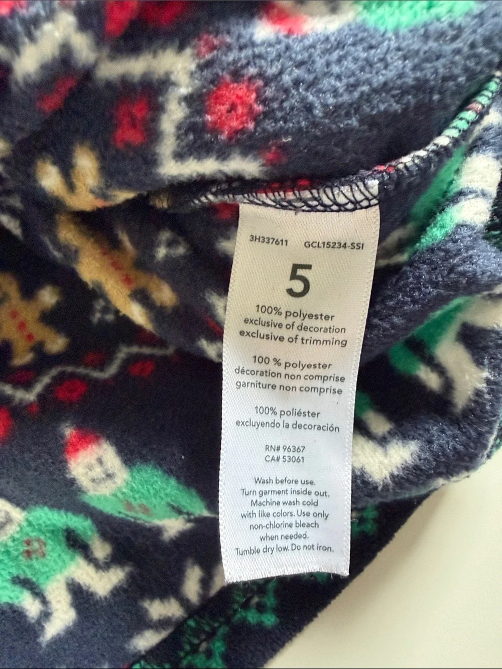 Kids Navy Holiday Zip-Front Fleece Pullover - Festive Pattern